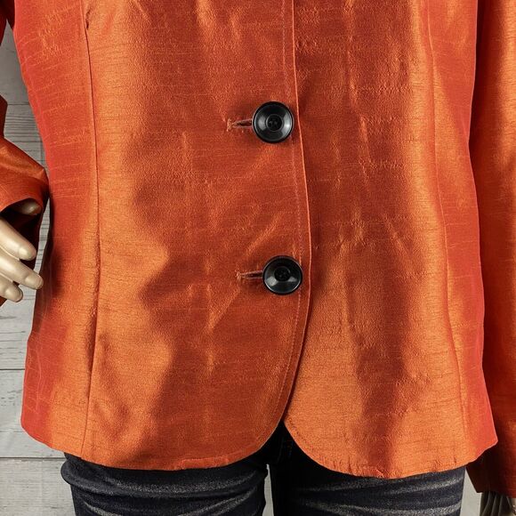 Chico's Size 2 Shimmery Orange Jacket - Picture 8 of 12